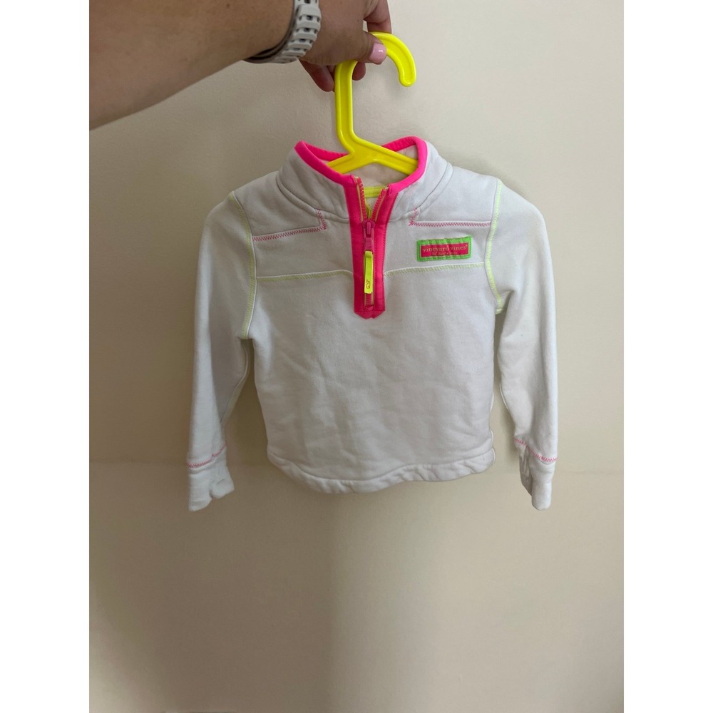 Vineyard vine white pink pullover girls size 4T